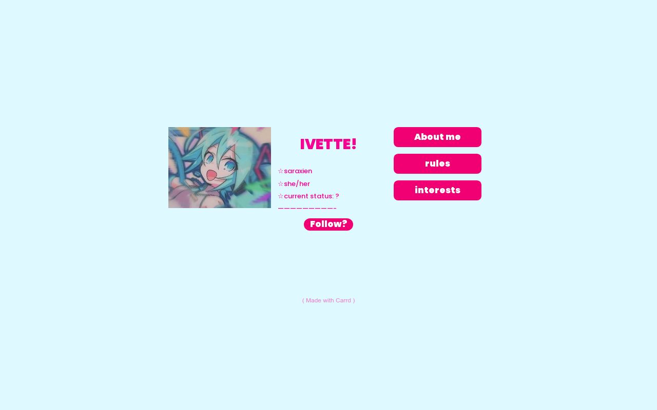 Carrd profile picture for @ivette